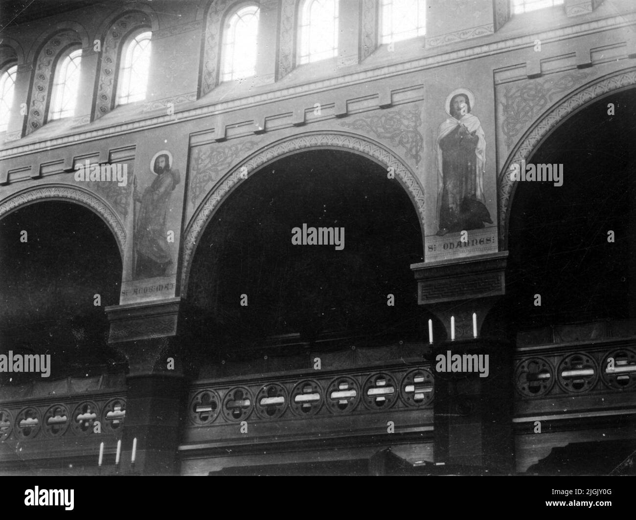 Kyrka détail intérieur de l'église Bräkne-Hoby. Banque D'Images