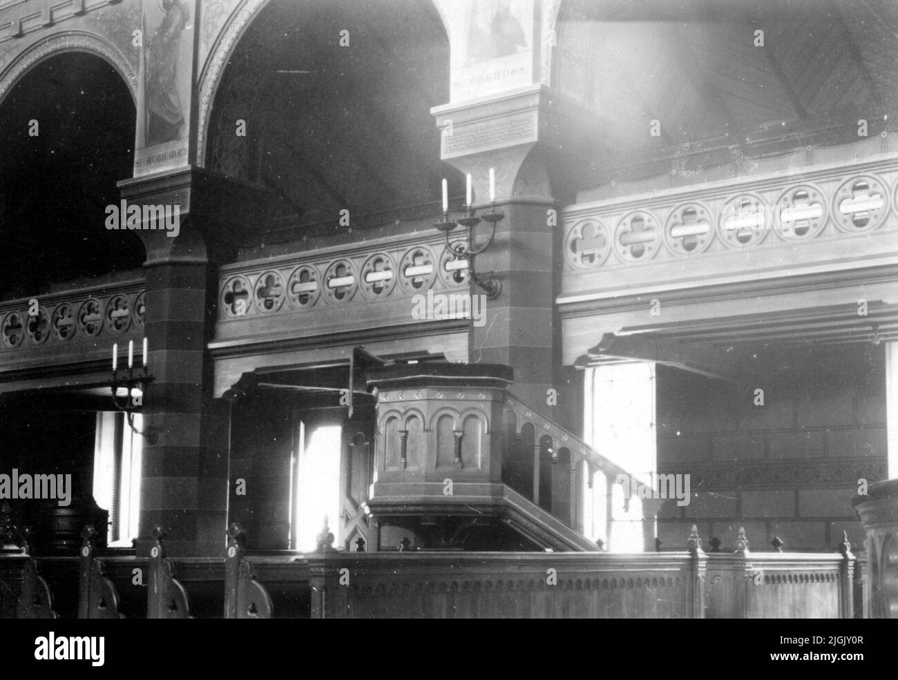 Kyrka détail intérieur de l'église Bräkne-Hoby. Banque D'Images