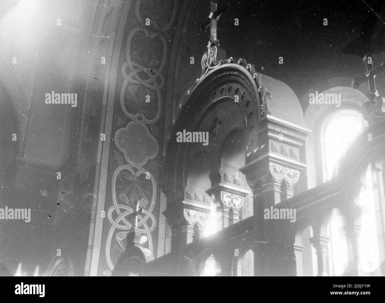 Kyrka détail intérieur de l'église Bräkne-Hoby. Banque D'Images