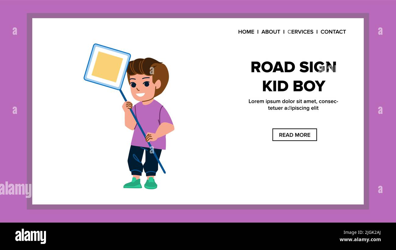 road sign kid boy vector Illustration de Vecteur
