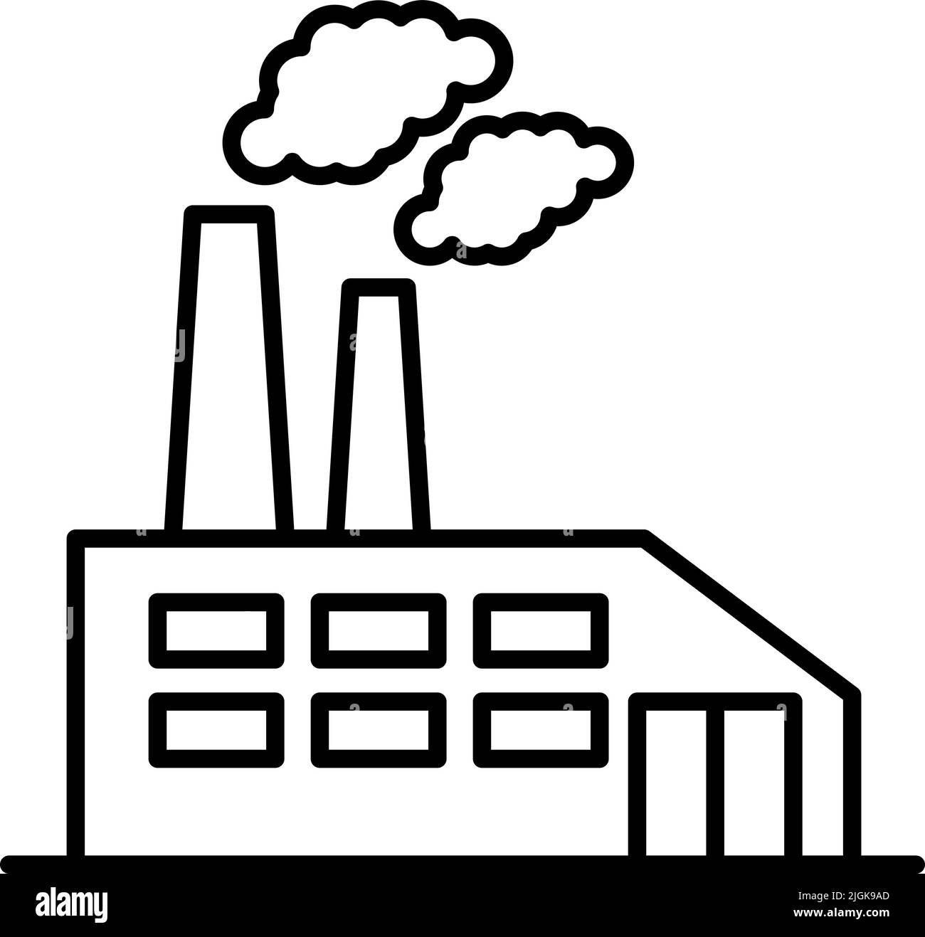 usine, icône de bâtiment. Simple ligne fine, vectorisation des icônes de bâtiments pour UI et UX, site Web ou application mobile sur fond de dégradé bleu foncé Illustration de Vecteur