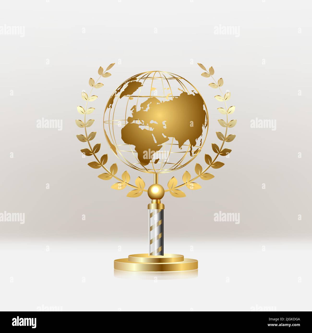 Trophée d'or, prix de la coupe d'or. Illustration vectorielle réaliste isolée Illustration de Vecteur