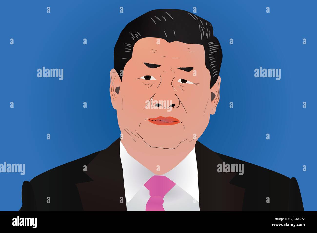 Xi Jinping, président de la Chine à Pékin, juin 2022 - illustration vectorielle Illustration de Vecteur
