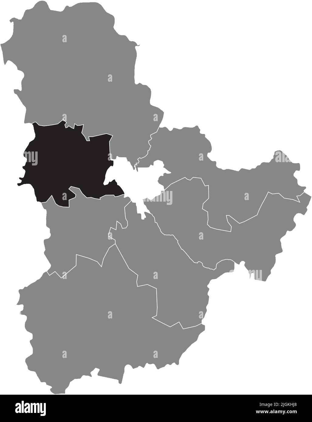 Carte de localisation de la RAUON DE BUCHA, OBLAST DE KIEV Illustration de Vecteur
