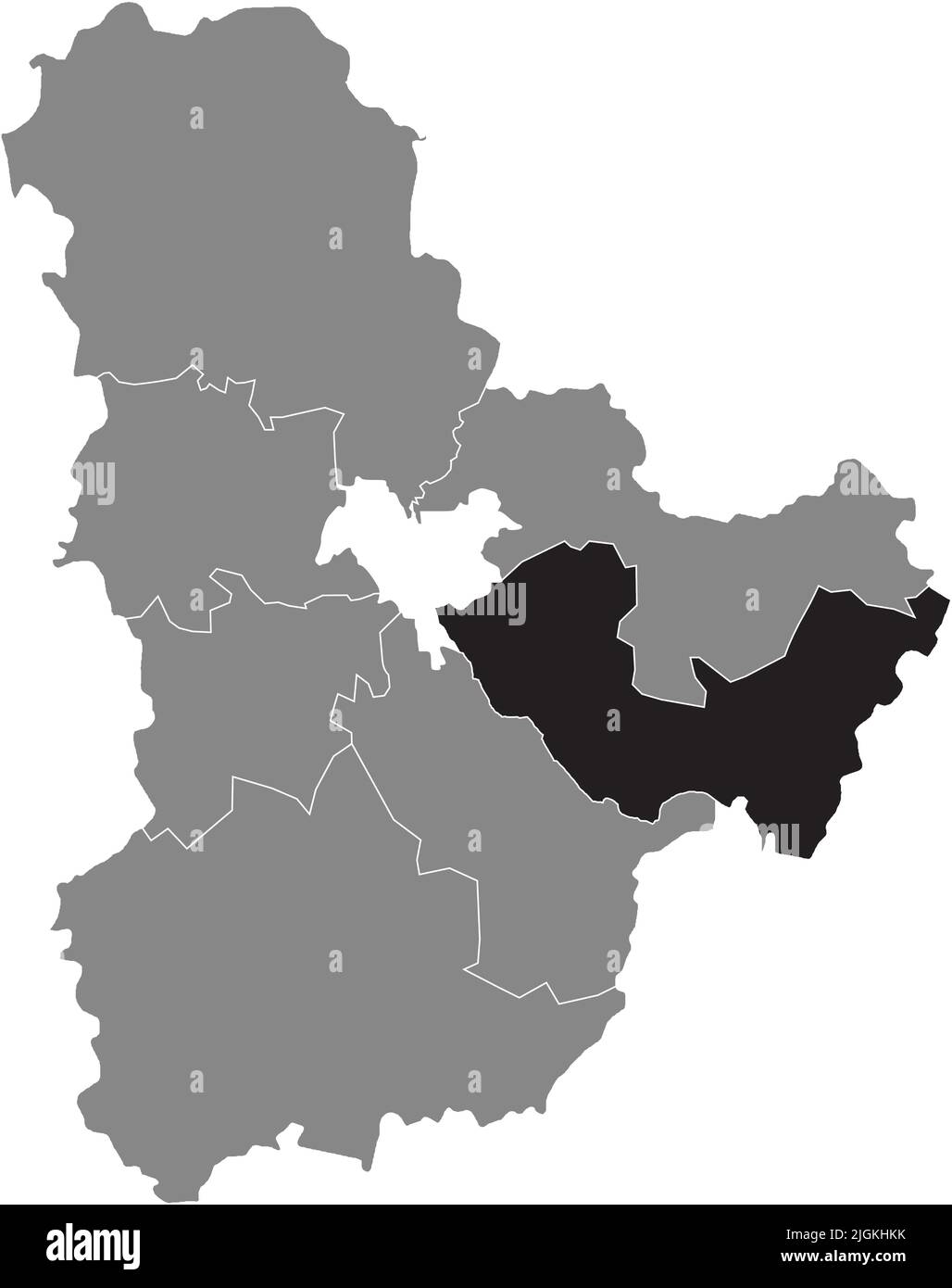 Carte de localisation de la RAION DE BORYSPIL, OBLAST DE KIEV Illustration de Vecteur