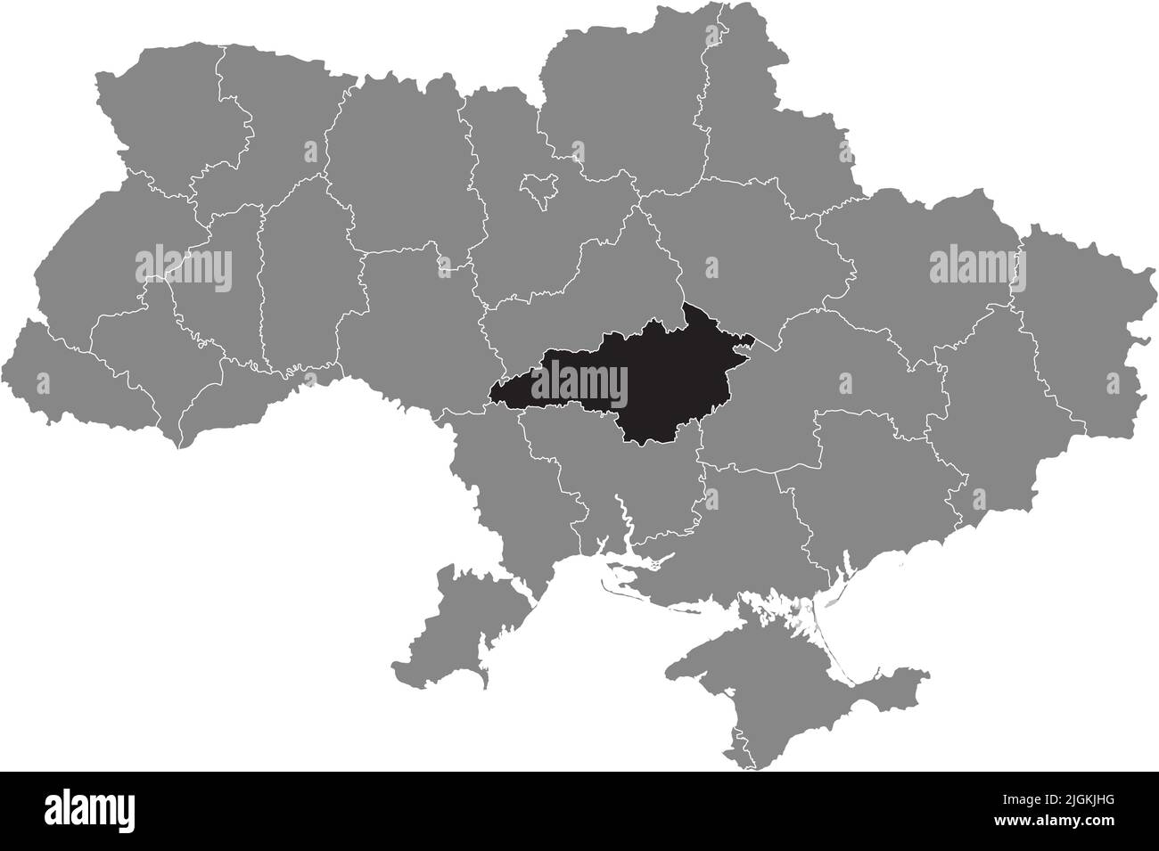 Carte de localisation de L'OBLAST DE KIROVOHRAD, UKRAINE Illustration de Vecteur