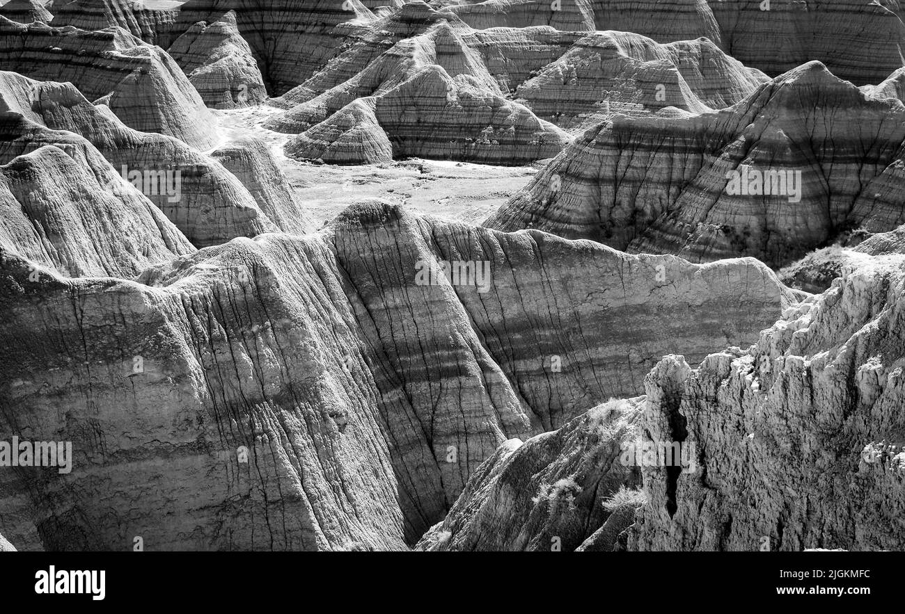 Le mur des Badlands aux Big Badlands donne sur le parc national des Badlands, dans le Dakota du Sud des États-Unis Banque D'Images