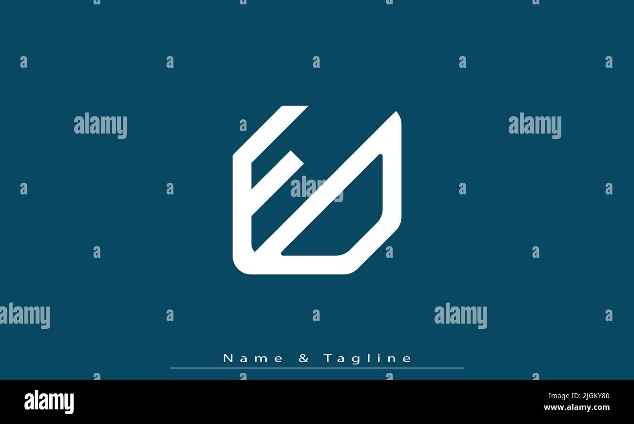 Lettres de l'alphabet initiales Monogram logo FO , OF Illustration de Vecteur