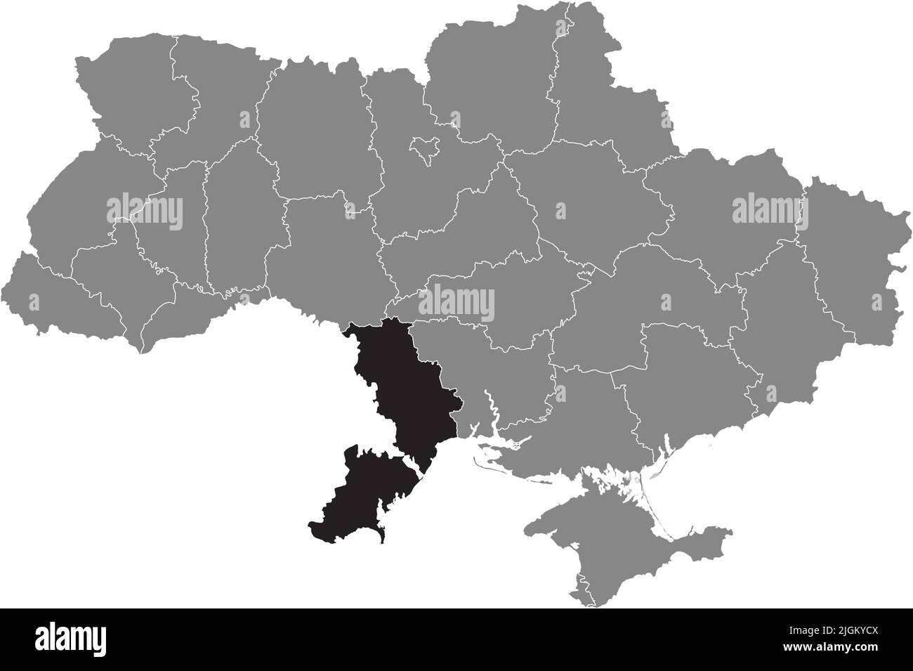 Carte de localisation de L'OBLAST D'ODESSA, UKRAINE Illustration de Vecteur
