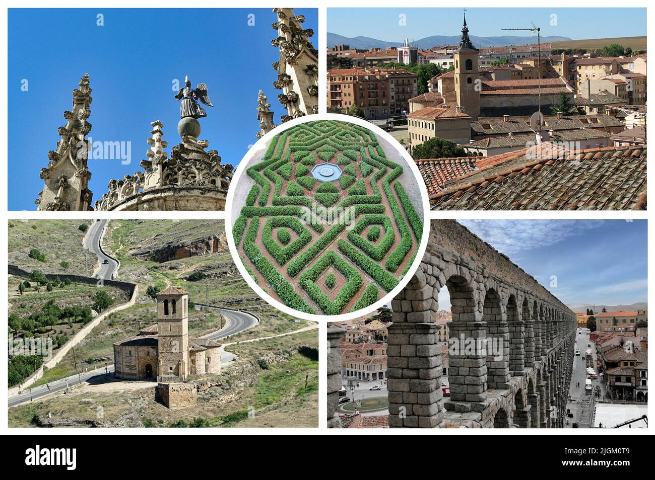 Segovia est une ville espagnole historique des siècles de colonies ont conduit à un riche patrimoine architectural, y compris des murs médiévaux et des églises romanes Banque D'Images