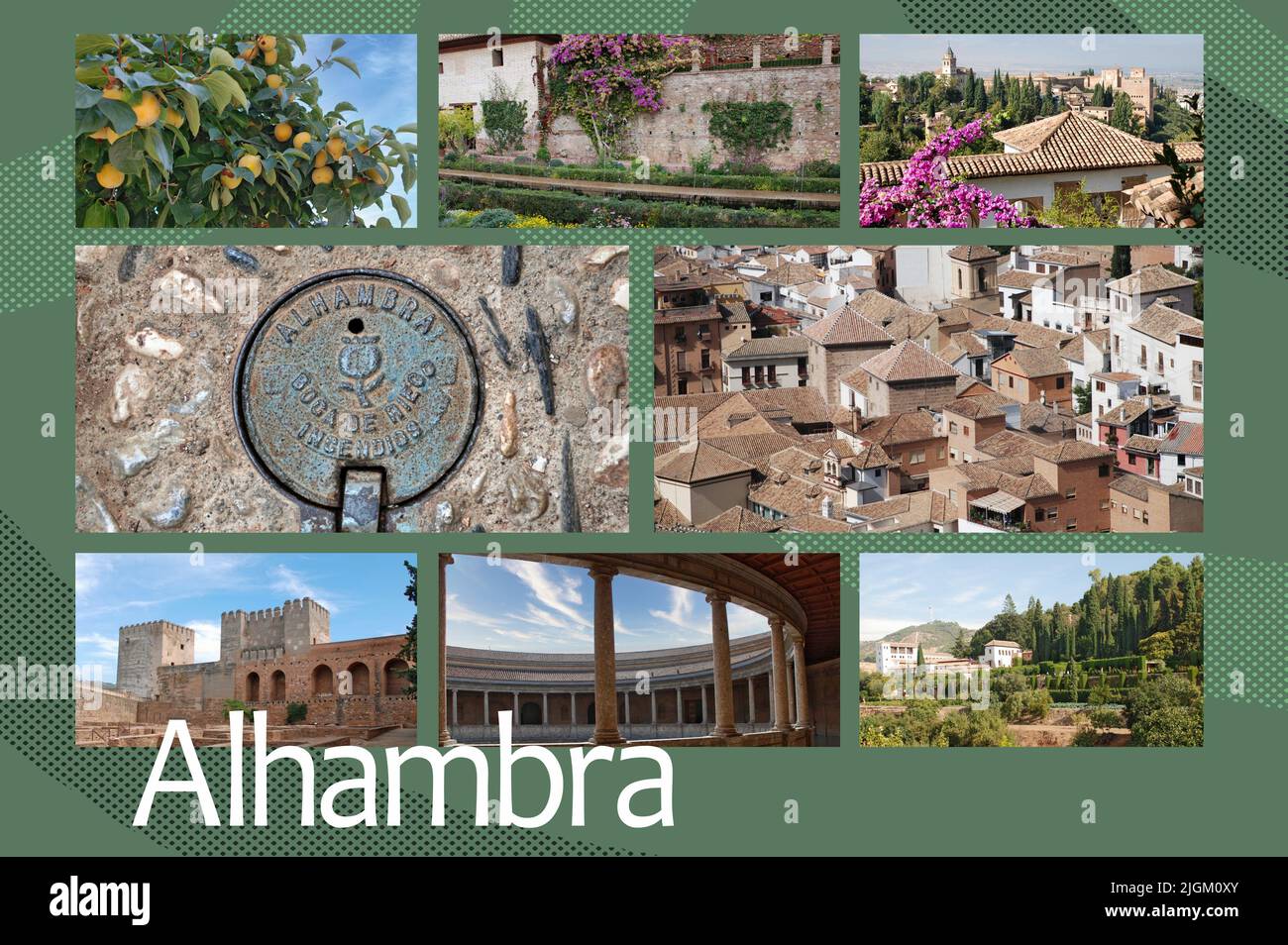 L'Alhambra est un palais-forteresse médiéval situé dans la ville de Grenade et l'un des monuments les plus importants d'Espagne Banque D'Images