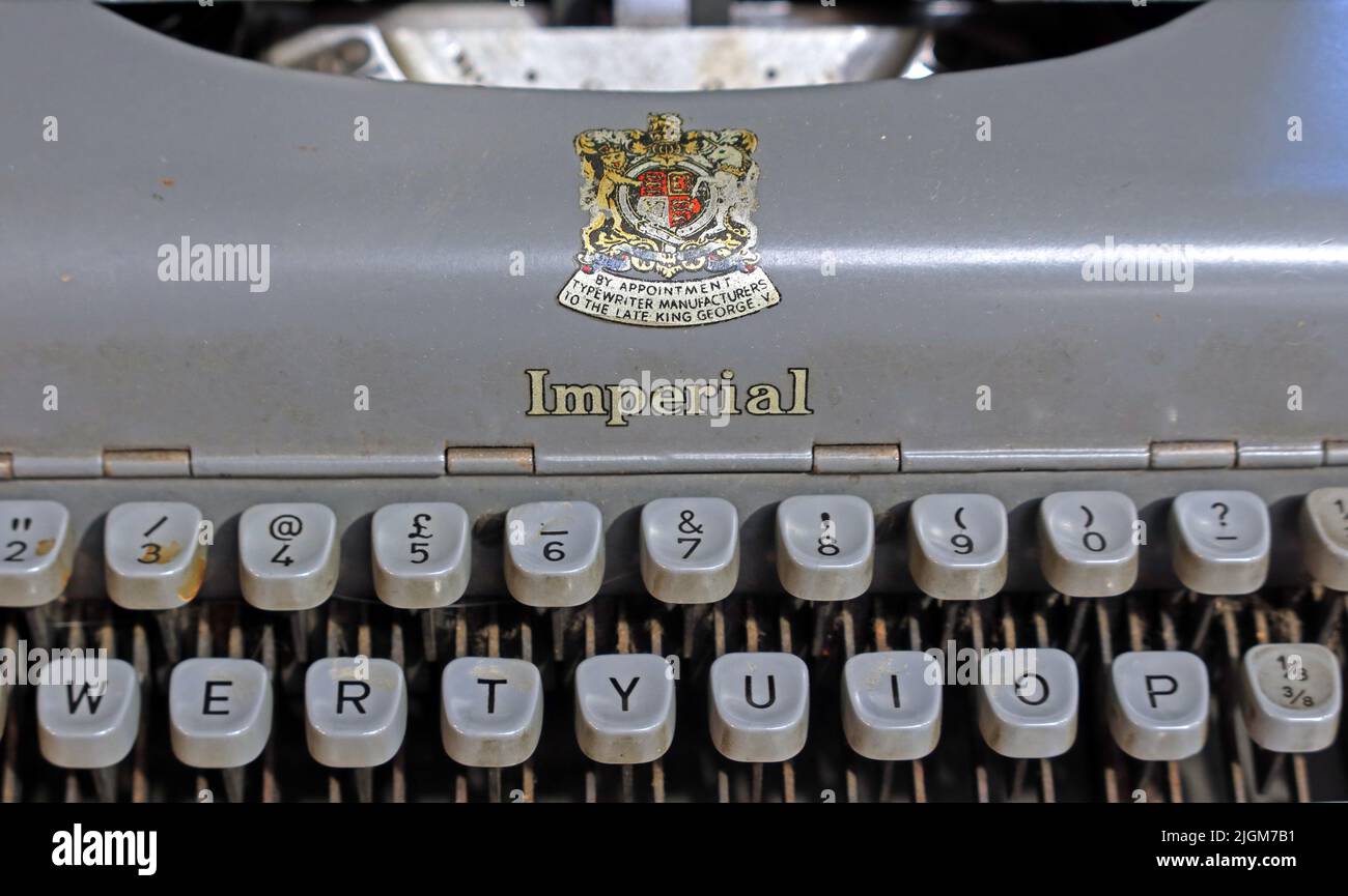 Clavier d'une machine à écrire impériale - bon companion3 sur rendez-vous Late King George, Leicester, Angleterre, Royaume-Uni Banque D'Images