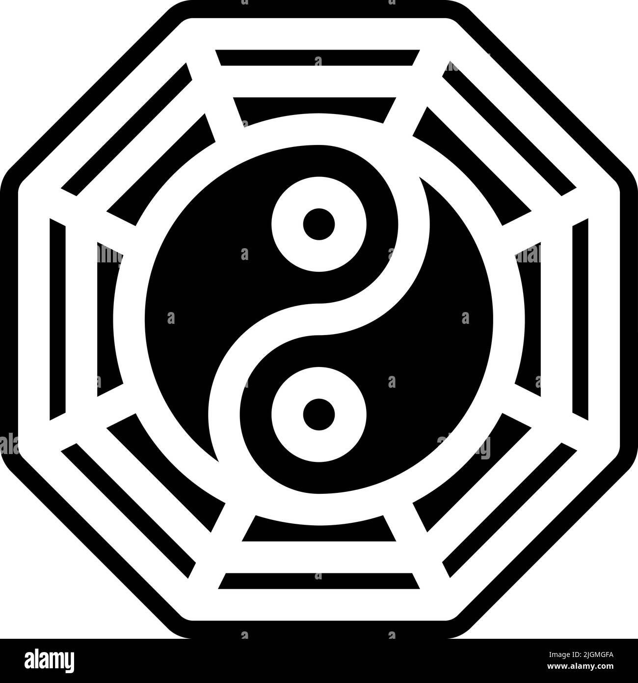 Nouvel an chinois yin yang icône . Illustration de Vecteur
