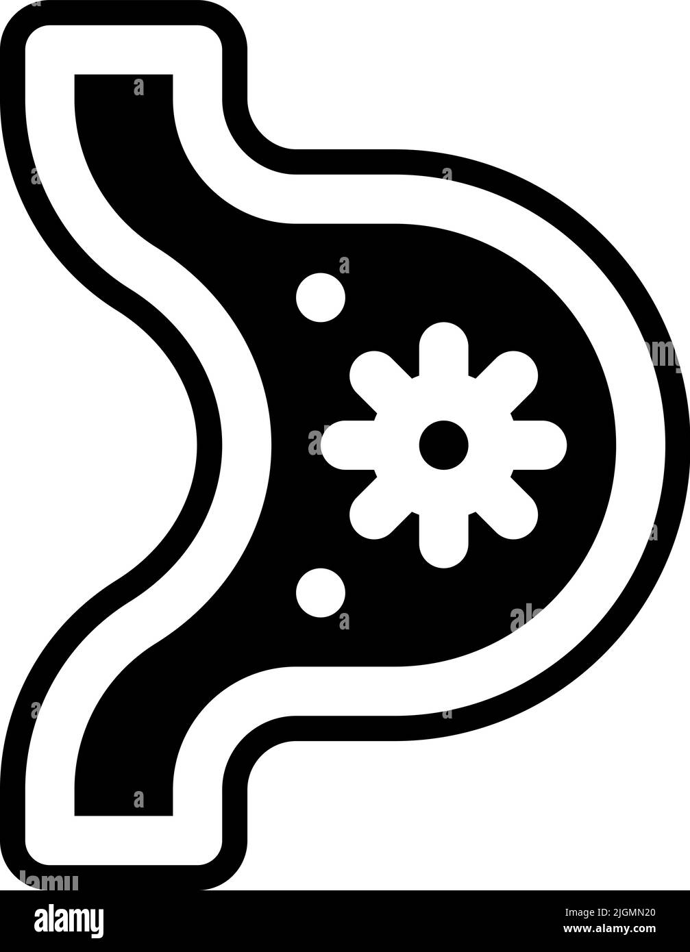 Microbiologie de l'estomac icône . Illustration de Vecteur