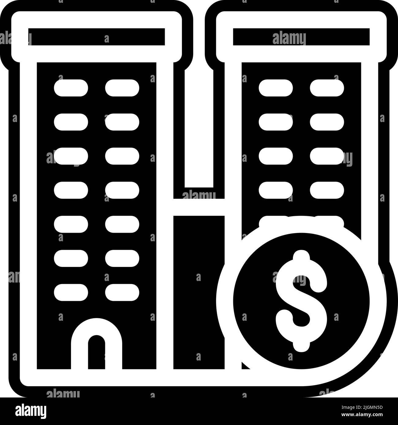 Architecture hypothécaire et icône de ville . Illustration de Vecteur