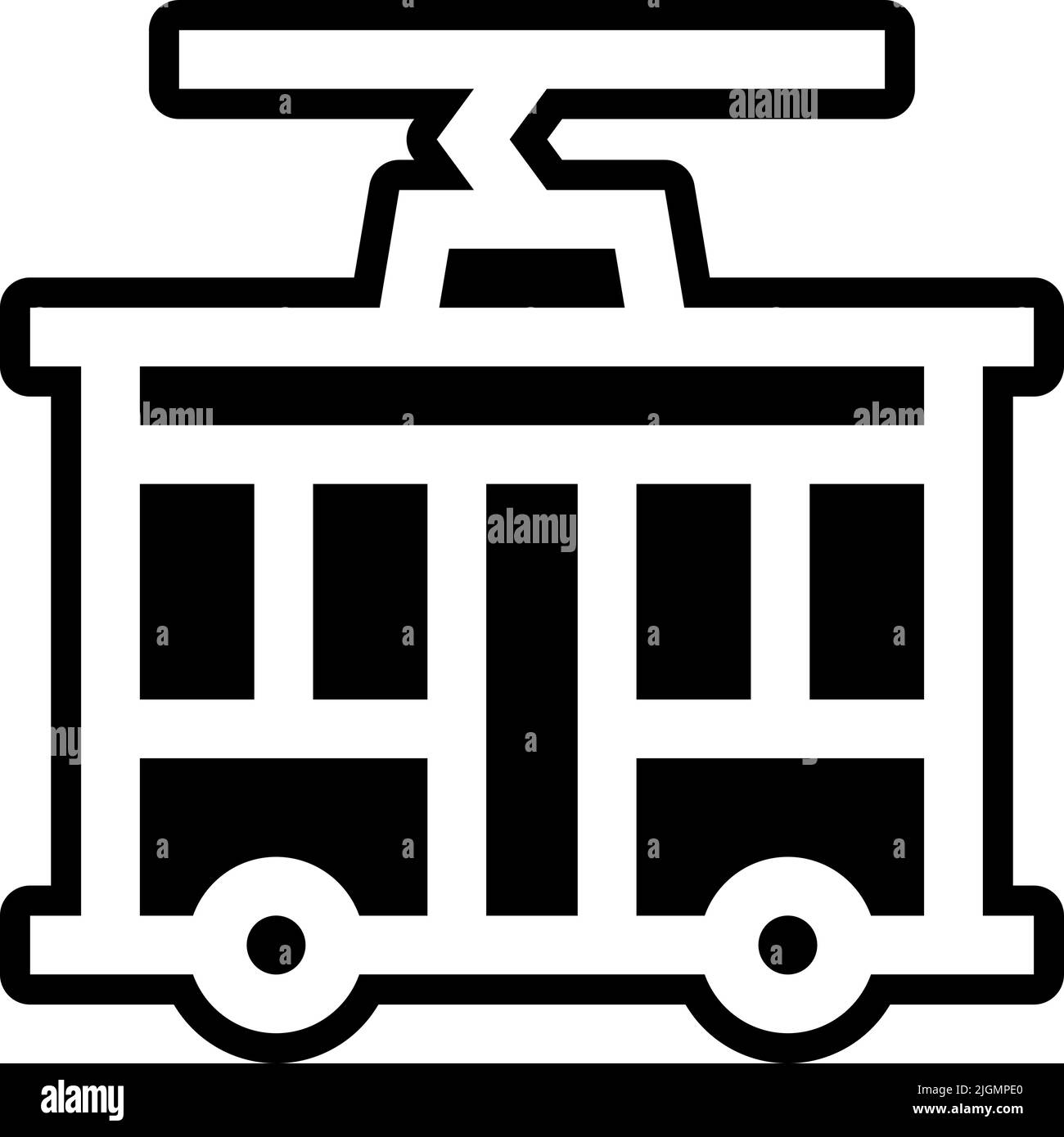 Icône de tramway en transports en commun . Illustration de Vecteur