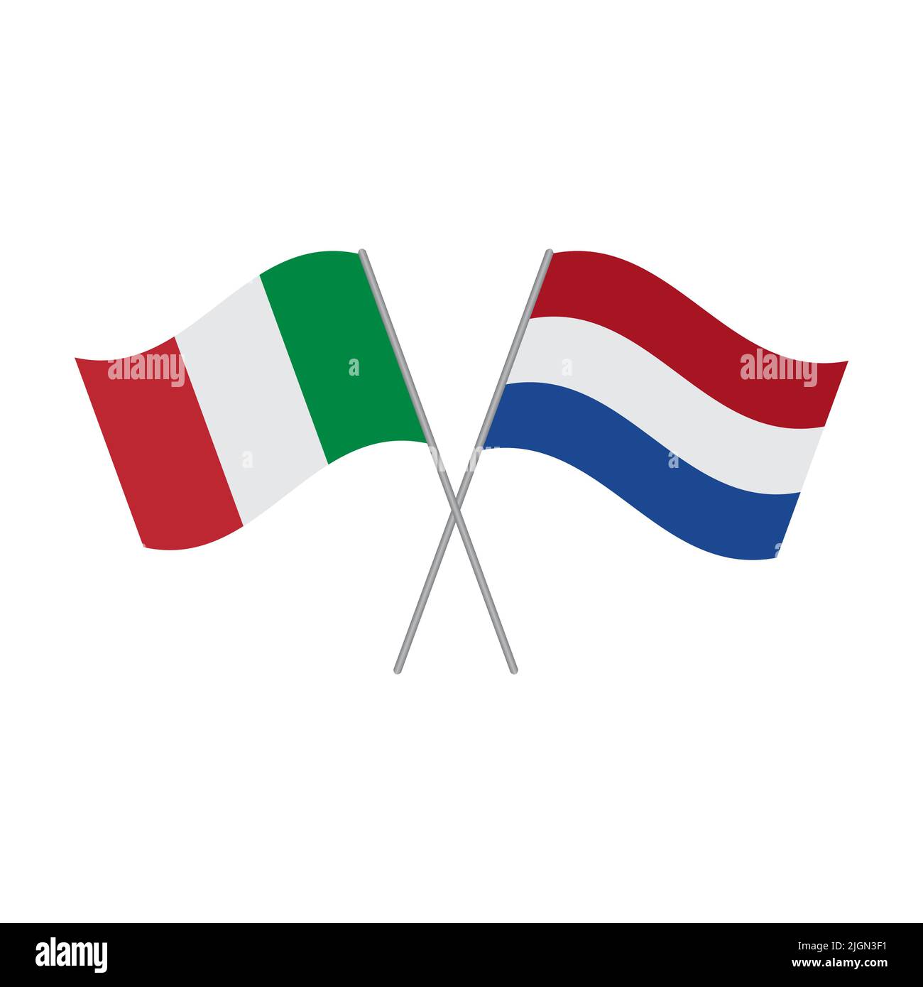 Italie et pays-Bas drapeaux vecteur isolé sur fond blanc Illustration de Vecteur