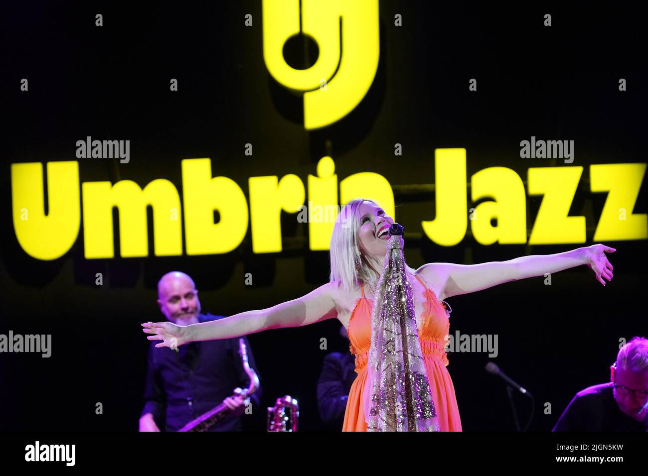 Pérouse, Italie. 08th juillet 2022. JOSS STONE 'NEVER FORGET MY LOVE' TOUR_UMBRIA JAZZ 2022_08 LUGLIO 2022_ARENA SANTA GIULIANA PÉROUSE pendant l'Ombrie jazz2022, concert de musique à Pérouse, Italie, 08 juillet 2022 Credit: Independent photo Agency/Alay Live News Banque D'Images