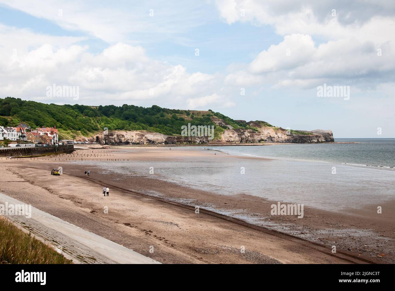 Autour du Royaume-Uni - Sandsend Bay, Cleveland Way, North Yorkshire, Royaume-Uni Banque D'Images