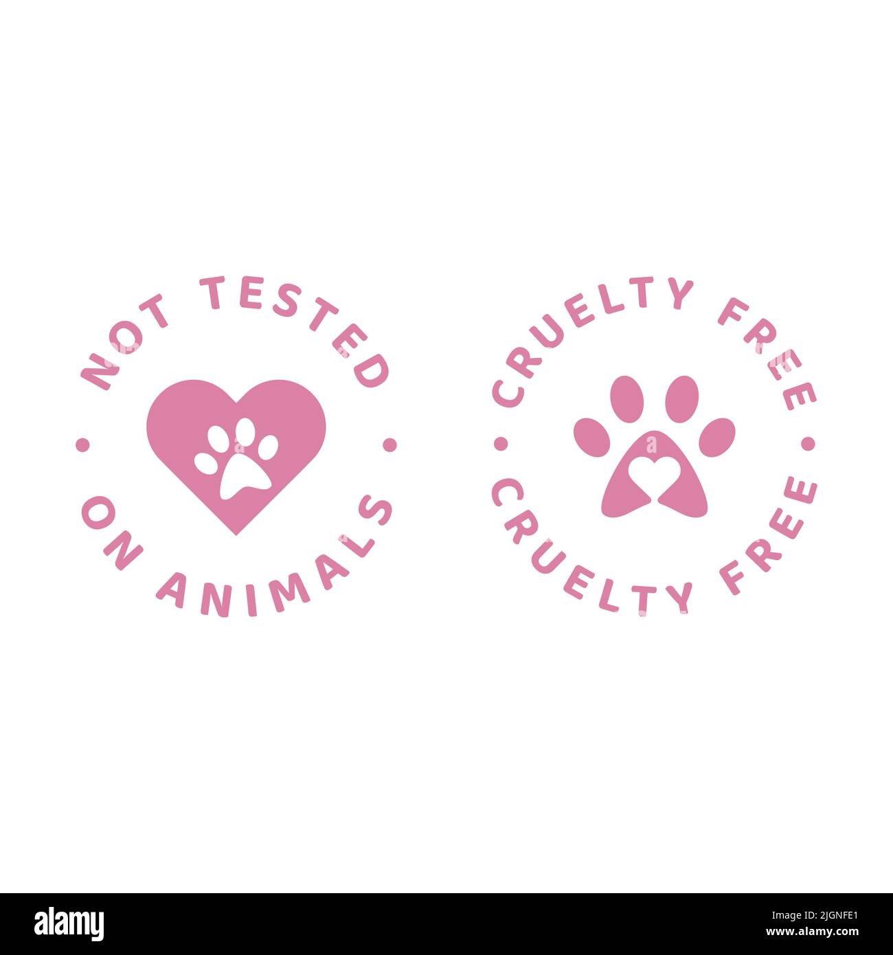 Sans cruauté et non testé sur l'étiquette des animaux. Écusson circulaire avec imprimé patte de chien. Illustration de Vecteur