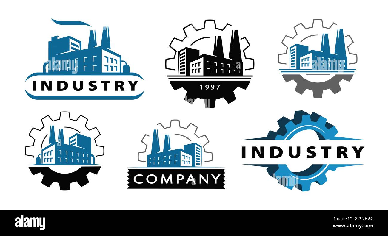 Usine Avec Logo De Tuyau Et D engrenage Concept Industriel De L usine-avec-logo-de-tuyau-et-d-engrenage-concept-industriel-de-l