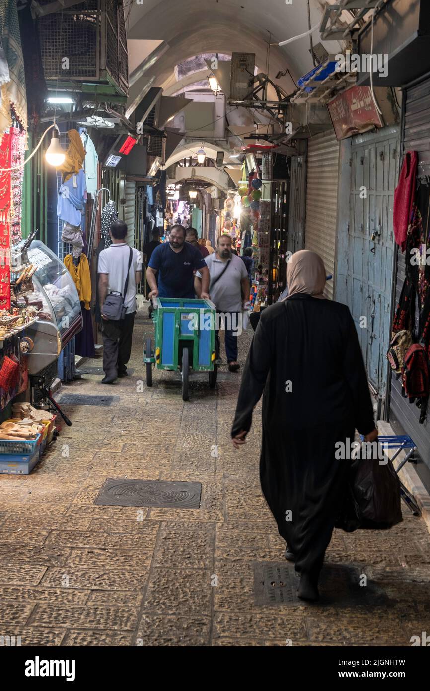Le marché, la vieille ville de Jérusalem Banque D'Images
