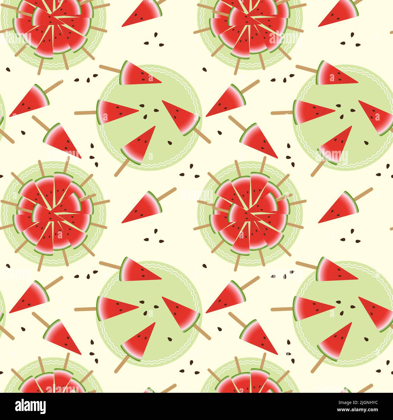 Motif pastèques sans couture. Arrière-plan vectoriel. Illustration vectorielle Illustration de Vecteur