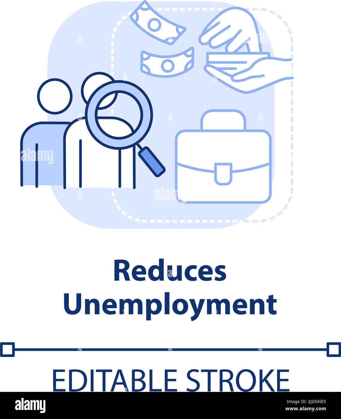 Réduit le chômage icône de concept bleu clair Illustration de Vecteur