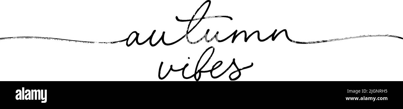 Lettrage à une seule ligne de vibes d'automne isolé sur blanc Illustration de Vecteur