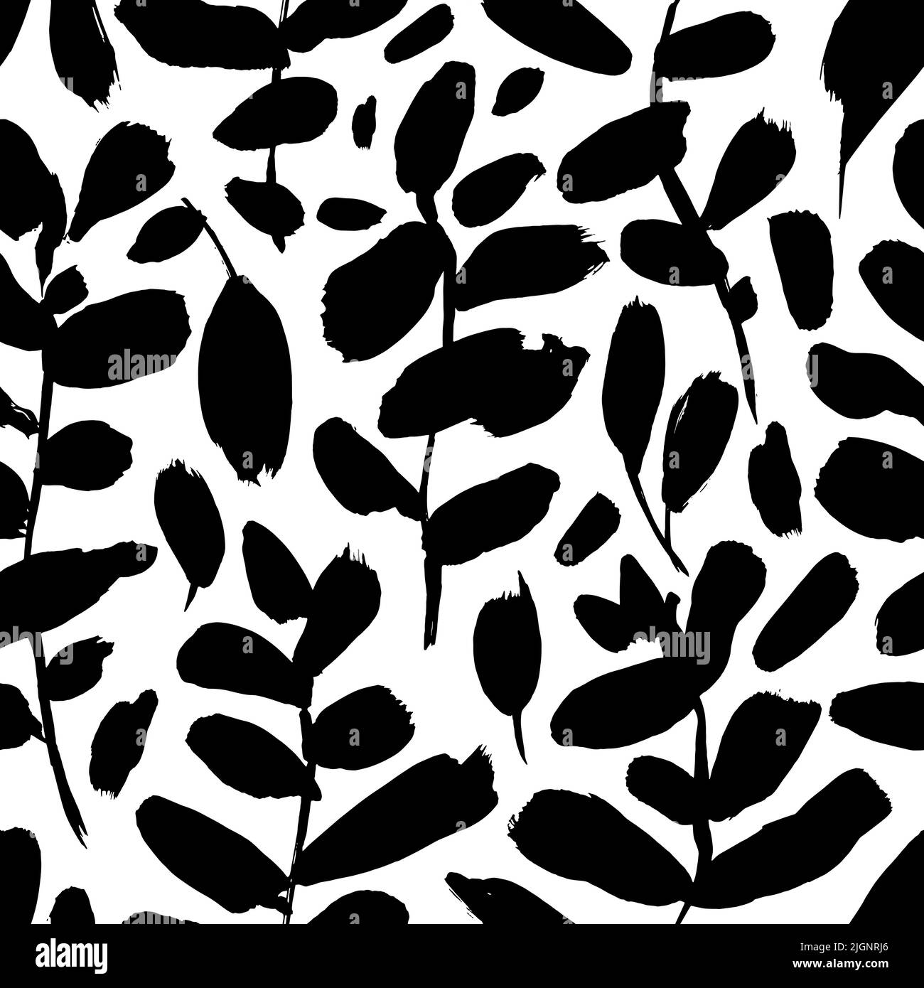 Motif branche d'eucalyptus noir avec feuilles audacieuses. Illustration de Vecteur