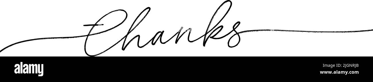 Merci dessin main ligne vecteur calligraphie noire. Illustration de Vecteur