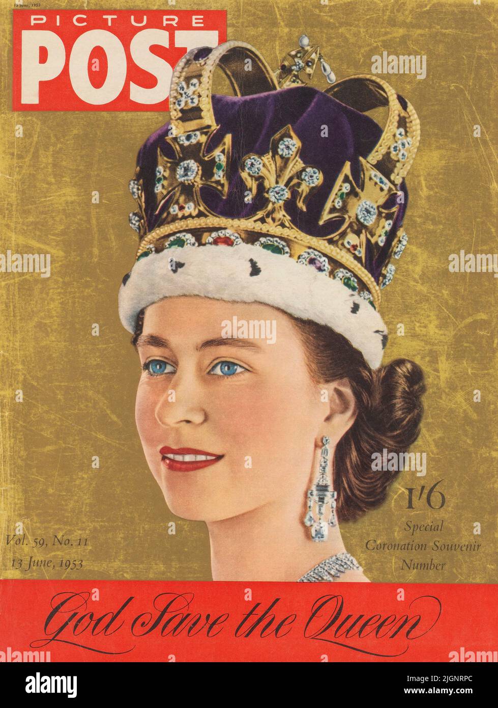Spécial Coronation souvenir, juin 1953. Hommage rendu par le magazine Picture Post à la reine Elizabeth II (1926 - 2022) après son couronnement. ÉDITORIAL UNIQUEMENT. Banque D'Images