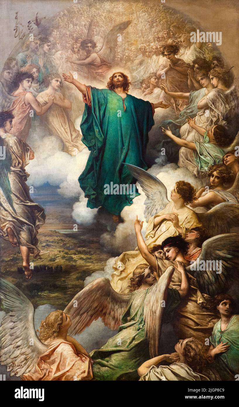 L’Ascension (l’Ascension du Christ), peinture à l’huile sur toile de Gustave doré, 1879 Banque D'Images