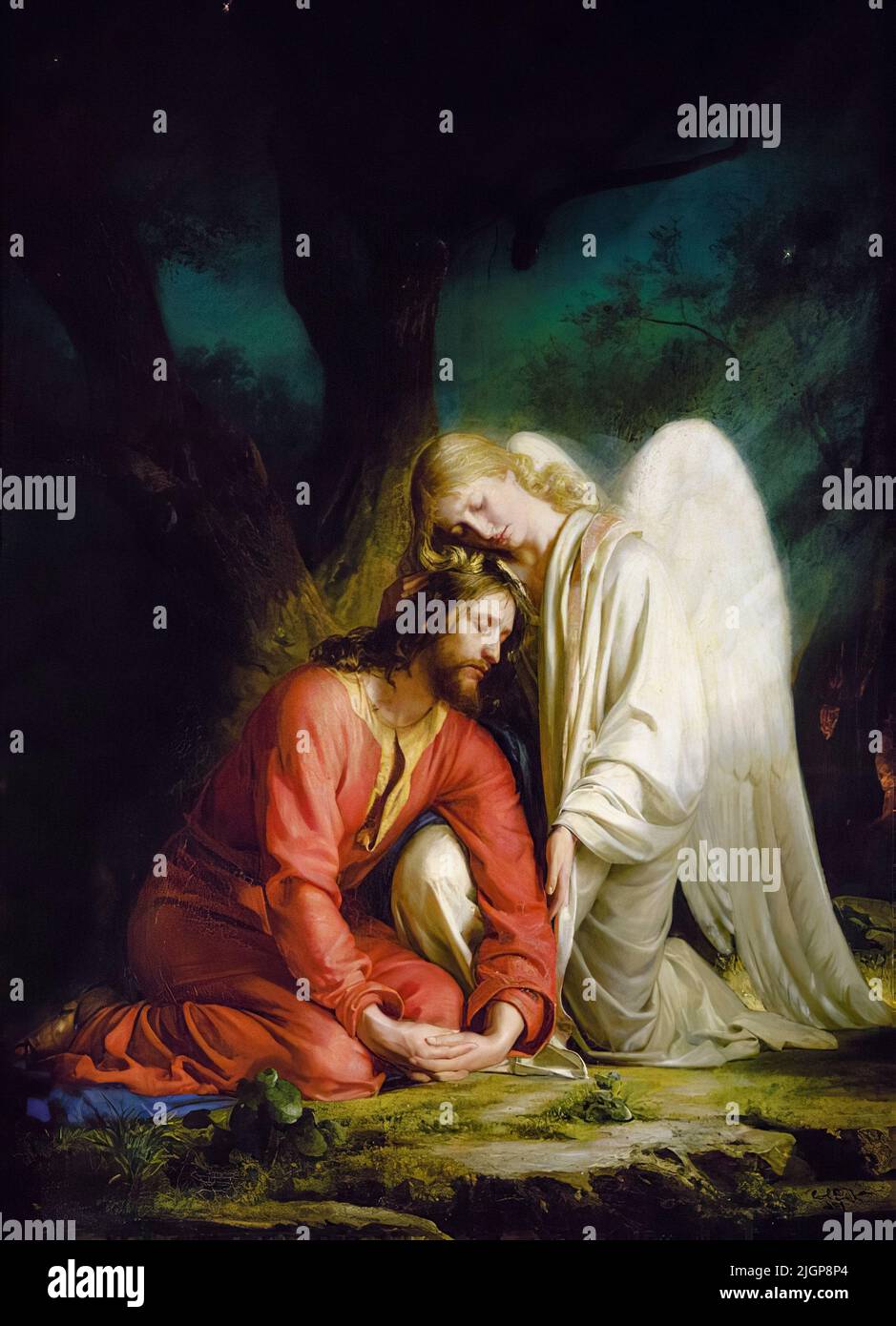 Christ dans le jardin de Gethsémani, (retable), peinture à l'huile sur toile de Carl Heinrich Bloch, 1878-1879 Banque D'Images
