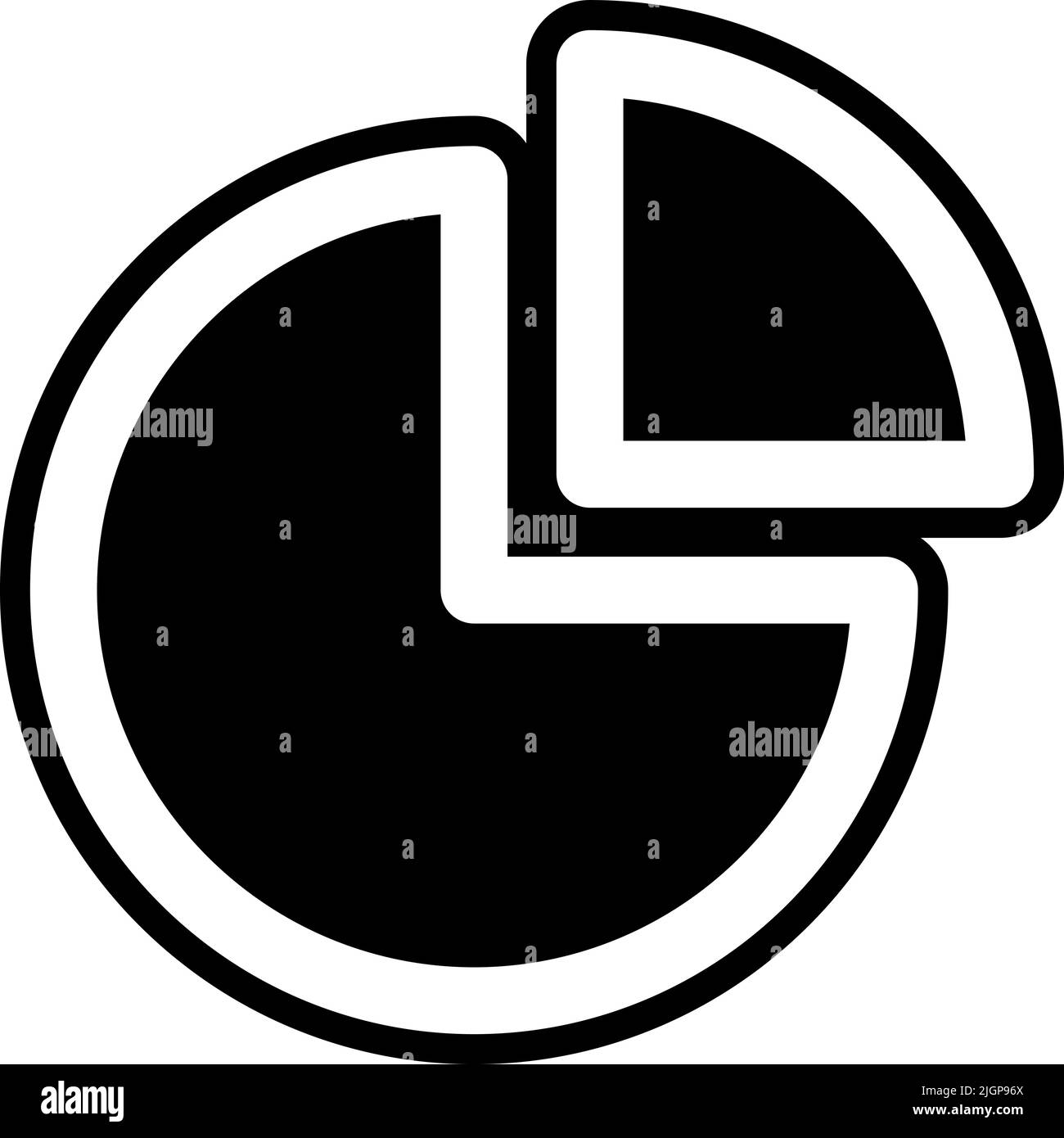 Icône du graphique circulaire de l'interface utilisateur de base . Illustration de Vecteur