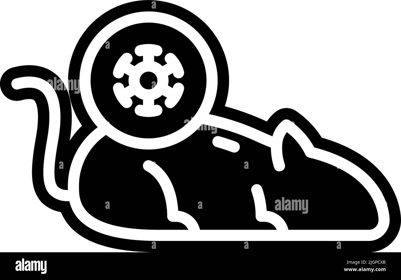 Maladies icône de contour de rat . Illustration de Vecteur