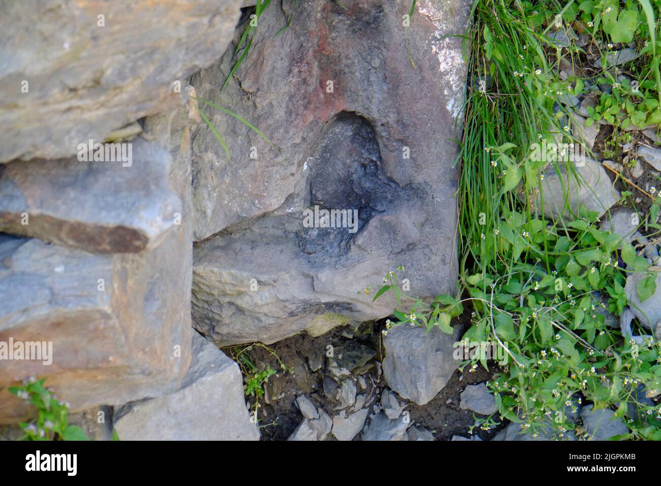 Padmasambhava (Guru Rinpoché) près du village himalayan Nesang à Kinnaur, Himachal Pradesh, Inde Banque D'Images