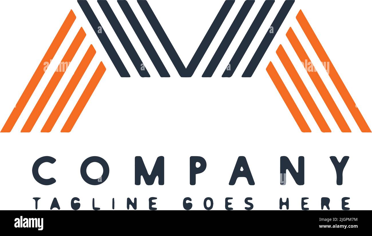 logo simple, logo d'entreprise, logo , design de logo, création de logo, Dessin au trait, logo au trait, logo lettre M, logo au trait, Illustration de Vecteur
