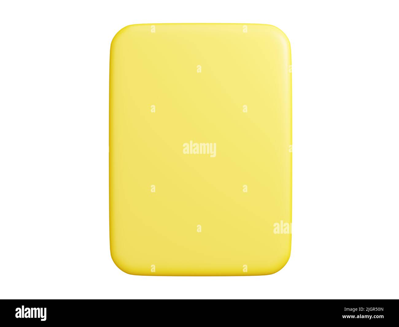 Plaque de bannière 3D rendu - plaque jaune rectangulaire avec espace vide pour le texte pour la promotion et l'affiche publicitaire Banque D'Images