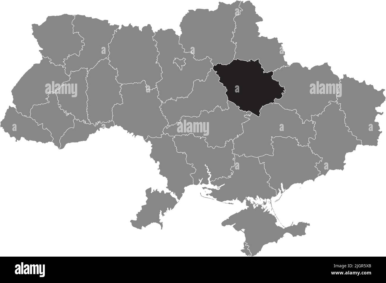 Carte de localisation de POLTAVA OBLAST, UKRAINE Illustration de Vecteur