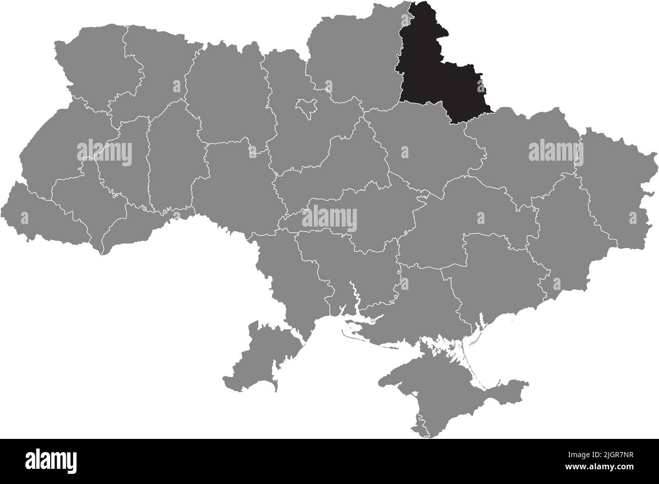 Carte de localisation de L'OBLAST DE SUMY, UKRAINE Illustration de Vecteur