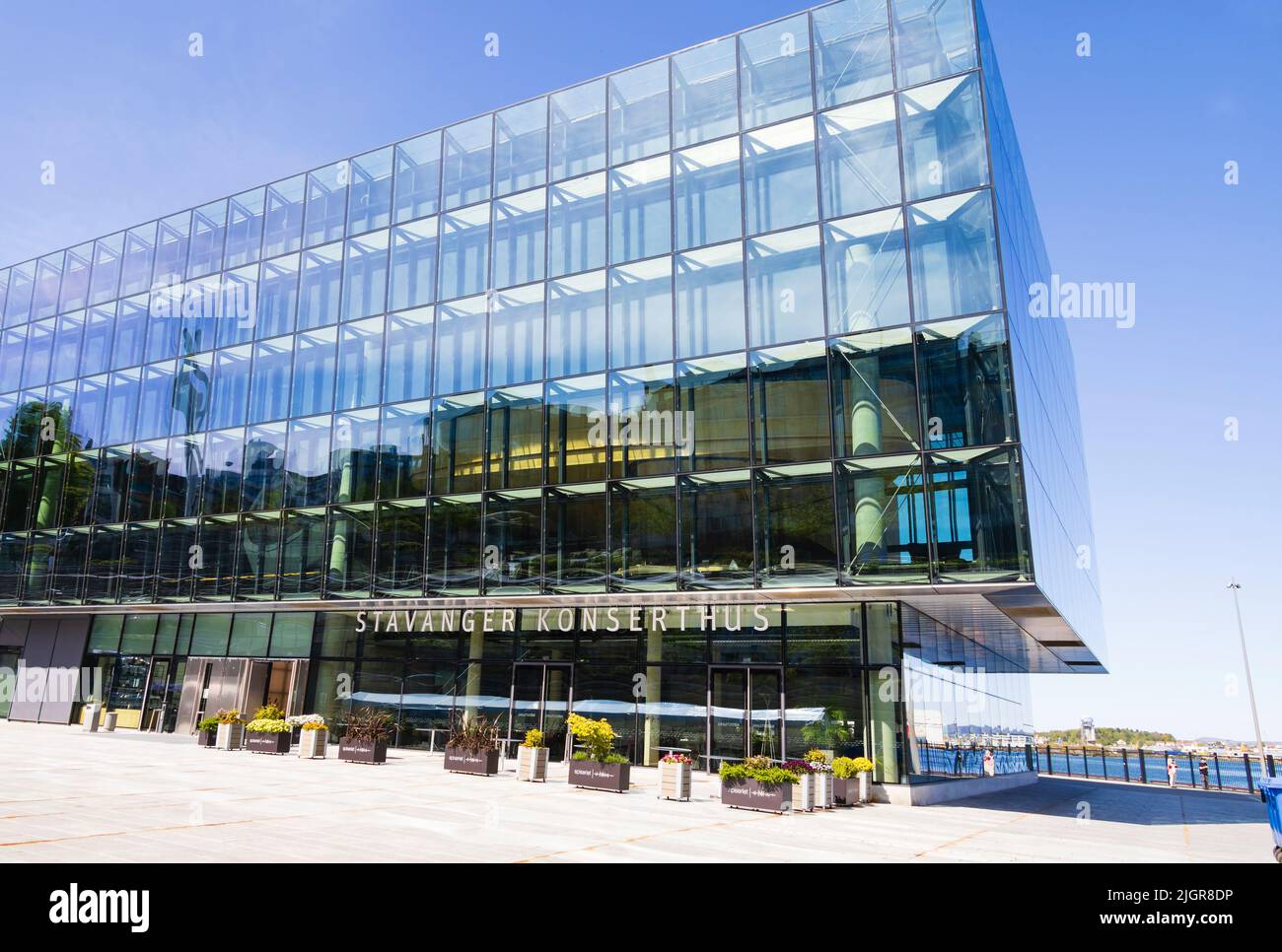 Façade en verre du Stavanger Konserthus, salle de concert, Stavanger, Norvège Banque D'Images