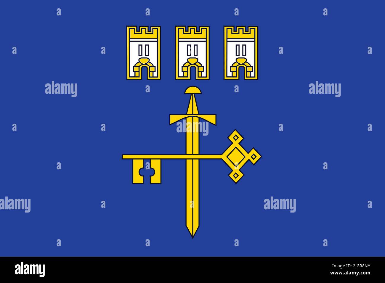 Drapeau de l'OBLAST DE TERNOPIL, UKRAINE Illustration de Vecteur