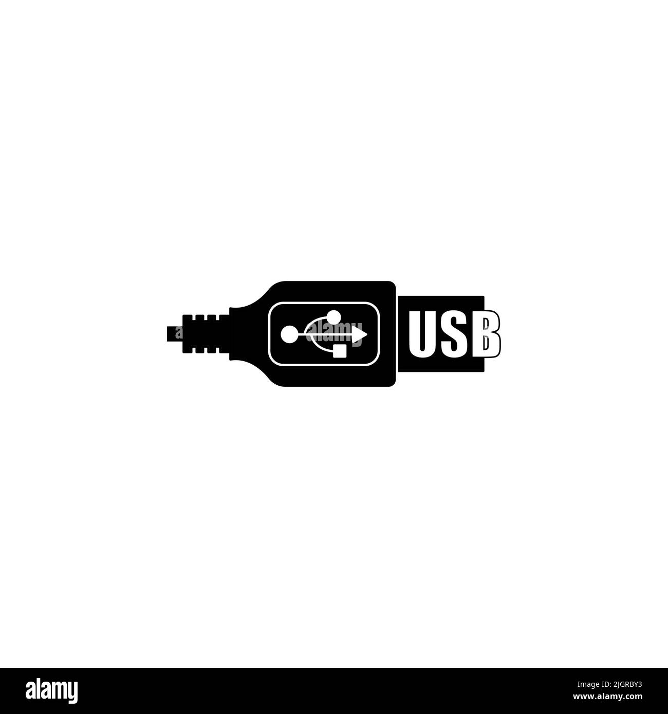 Icône USB. Symbole vectoriel de style plat tendance sur fond blanc. Web ...
