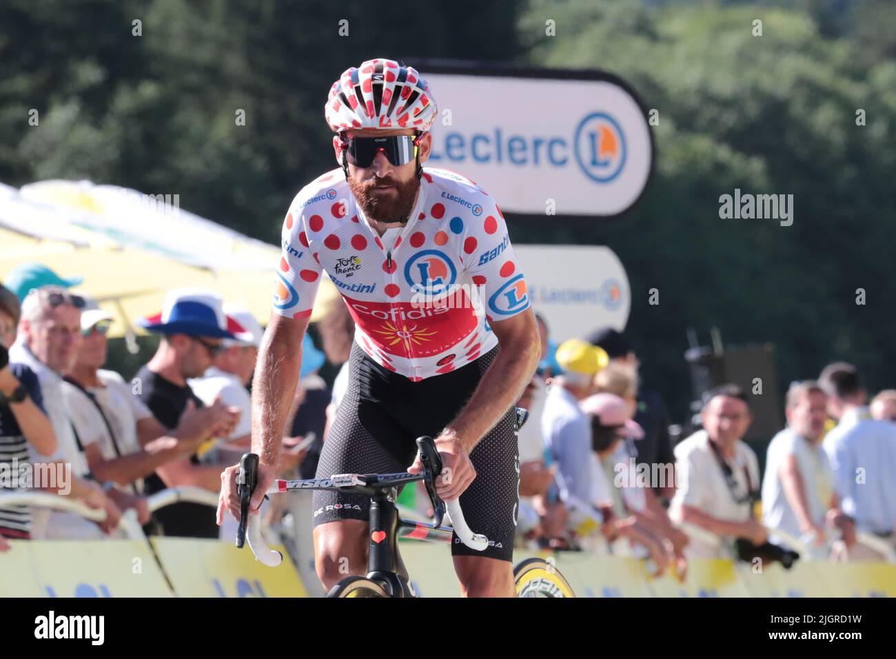 Megève, France ; 12th juillet 2022 ; Tour de France - course cycliste UCI, étape 10 de Morzine à Megève, France ; Lennard Kamna Bora-Hansgrohe Banque D'Images