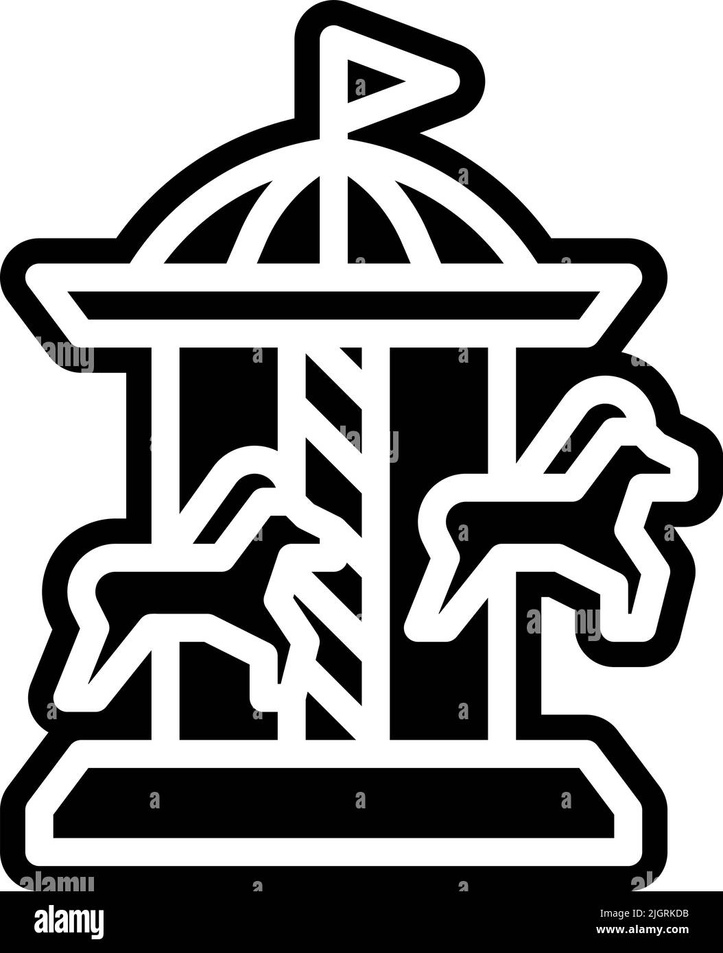 Icône du carrousel du parc d'attractions . Illustration de Vecteur