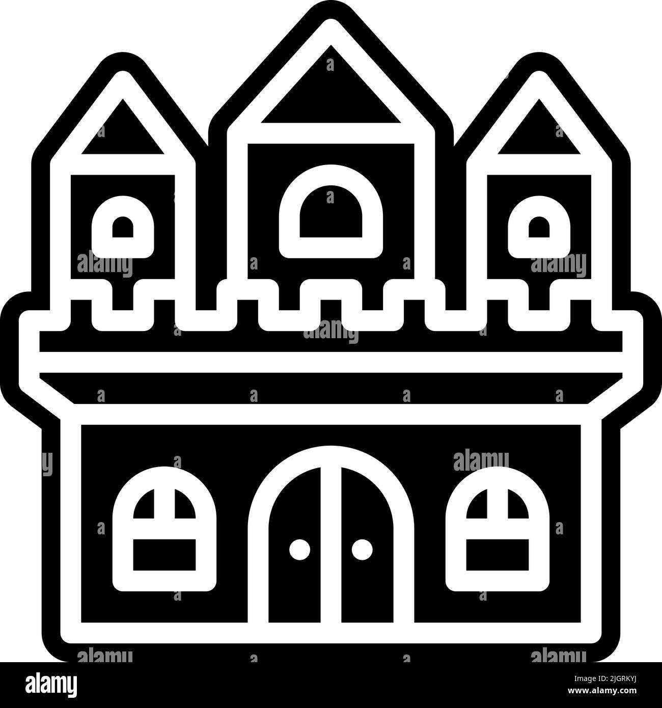 Parc d'attractions icône château . Illustration de Vecteur