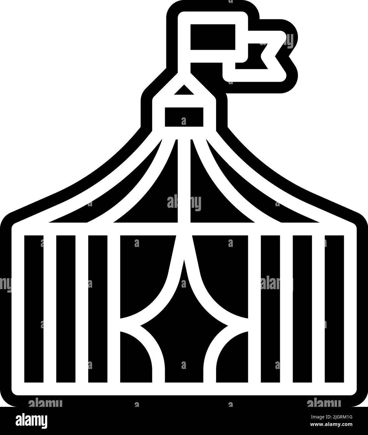 Icône tente du parc d'attractions . Illustration de Vecteur