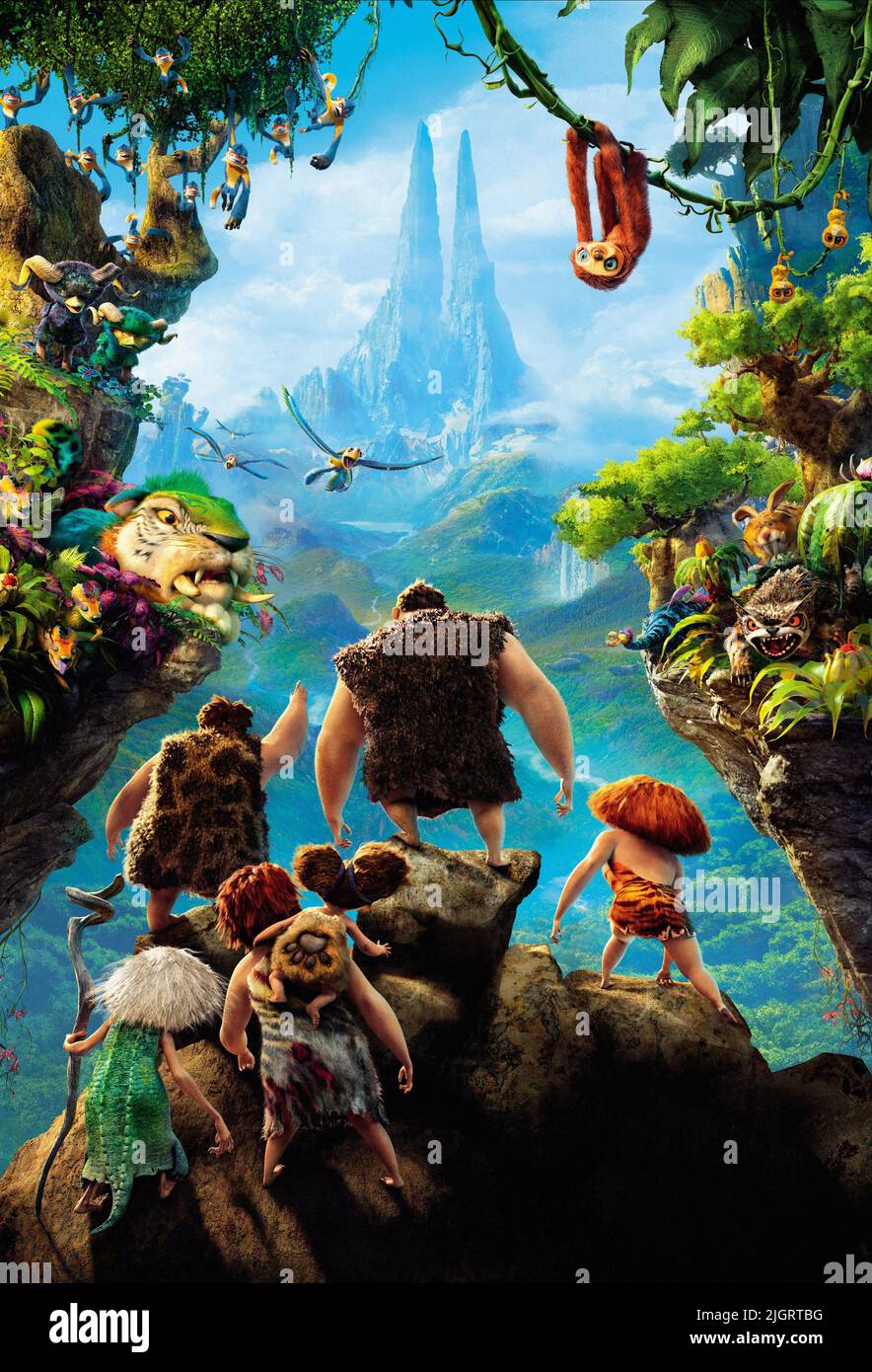 GRAN, THUNK, UGGA, SANDY, GRUG, EEP, LE CROODS, 2013 Banque D'Images