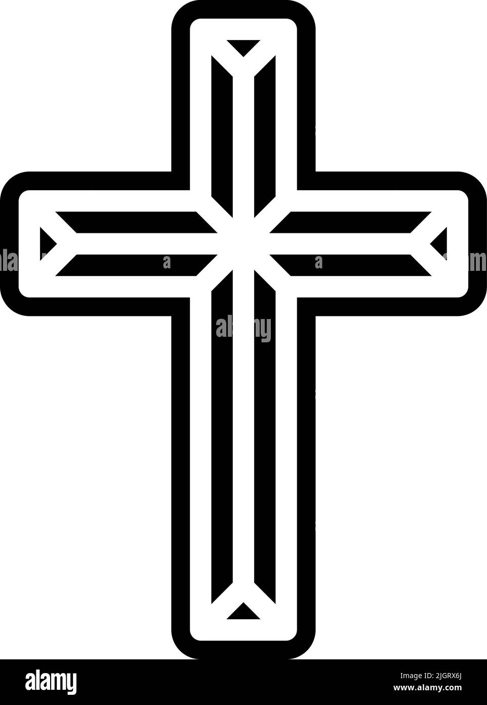 Icône de la croix chrétienne du jour de Pâques . Illustration de Vecteur